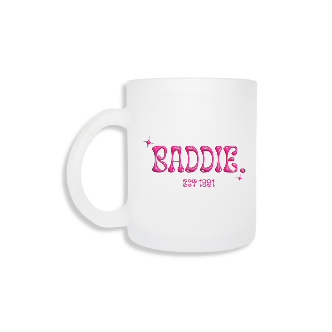 Baddie Frosted Mug & Coaster - Deep Pink