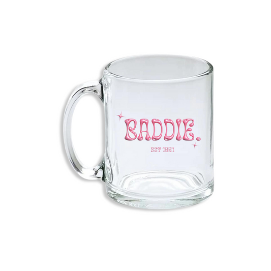 Baddie Clear Iced Coffee Mug - Pink