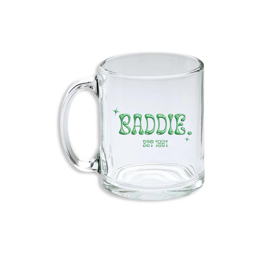 Baddie Clear Iced Coffee Mug - Green