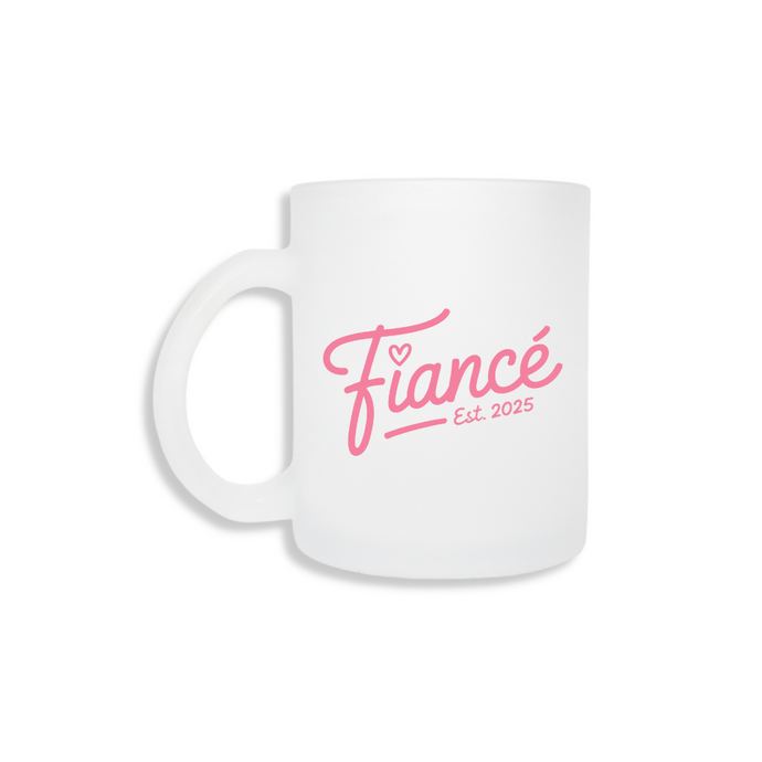 Fiance Est 2025 (pink) Frosted Mug & Coaster