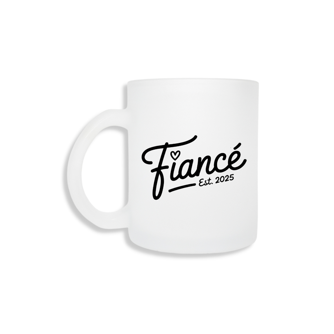 Fiance Est 2025 (black) Frosted Mug & Coaster