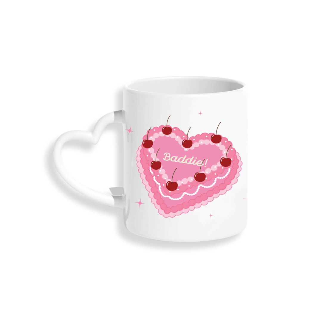 Baddie Heart Cake - Heart Handle Mug