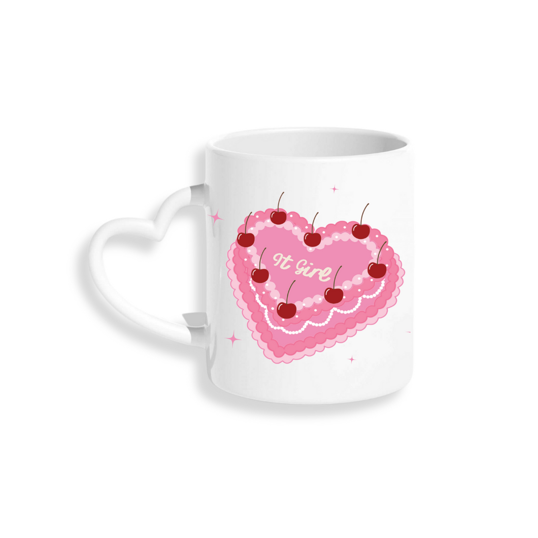 It Girl Heart Cake - Heart Handle Mug