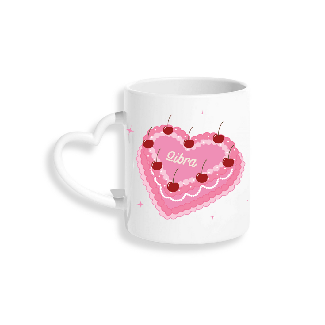 Star sign Heart Cake - Heart Handle Mug