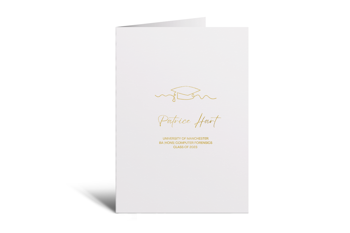 Graduation - Personalised Card (Outline Hat String)