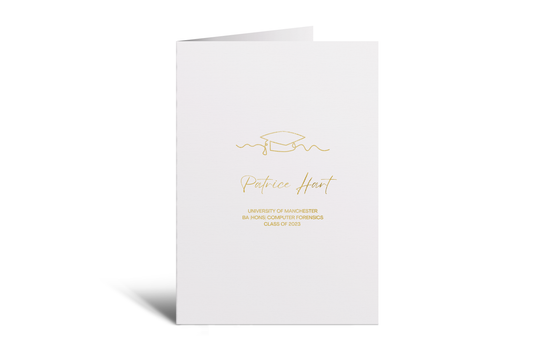 Graduation - Personalised Card (Outline Hat String)
