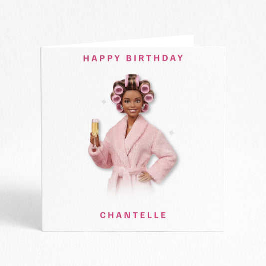 Personalised Happy Birthday Card - Tan