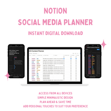 Load image into Gallery viewer, Notion Social Media Content Planner
