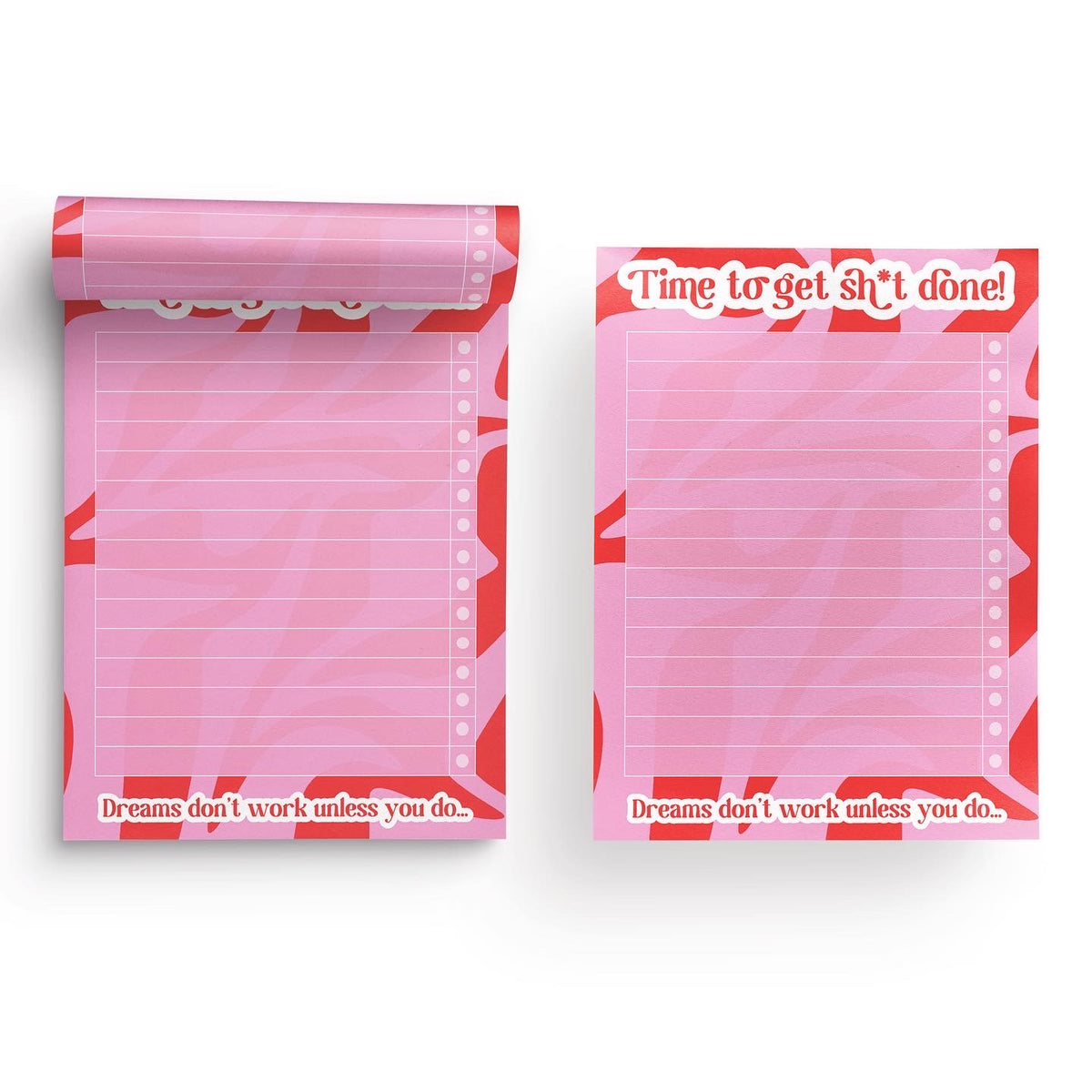 Time To Get Shit Done - To-Do List (Pink & Red)
