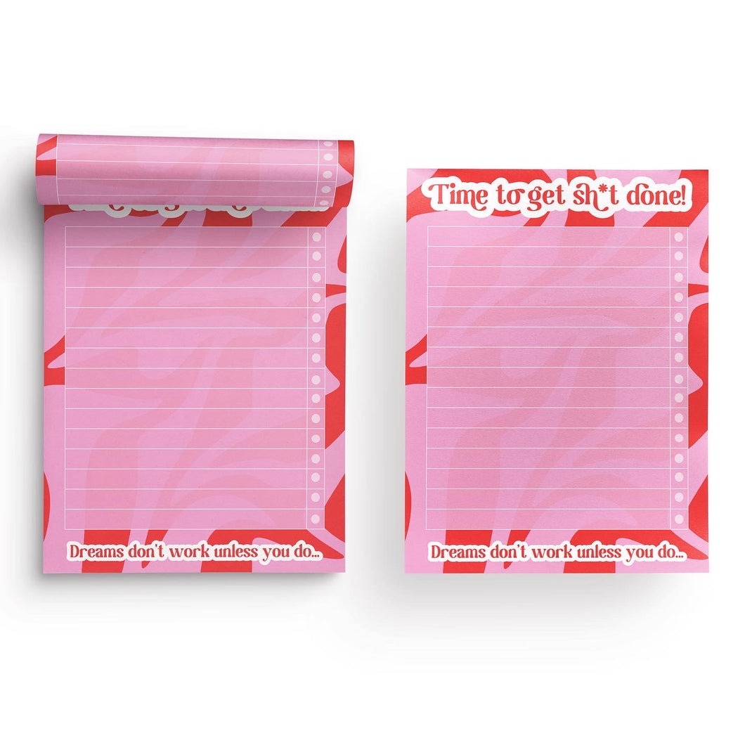 Time To Get Shit Done - To-Do List (Pink & Red)