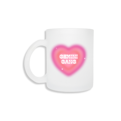 Star Sign Blurred Hearts Frosted Mug