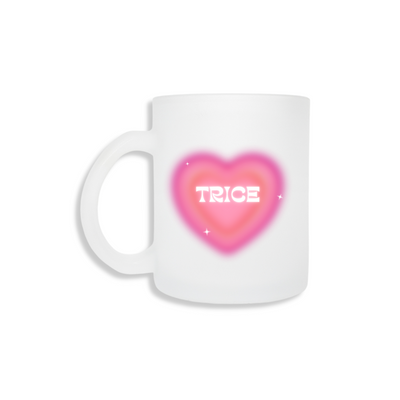 Personalised Name Blurred Hearts Frosted Mug & Coaster