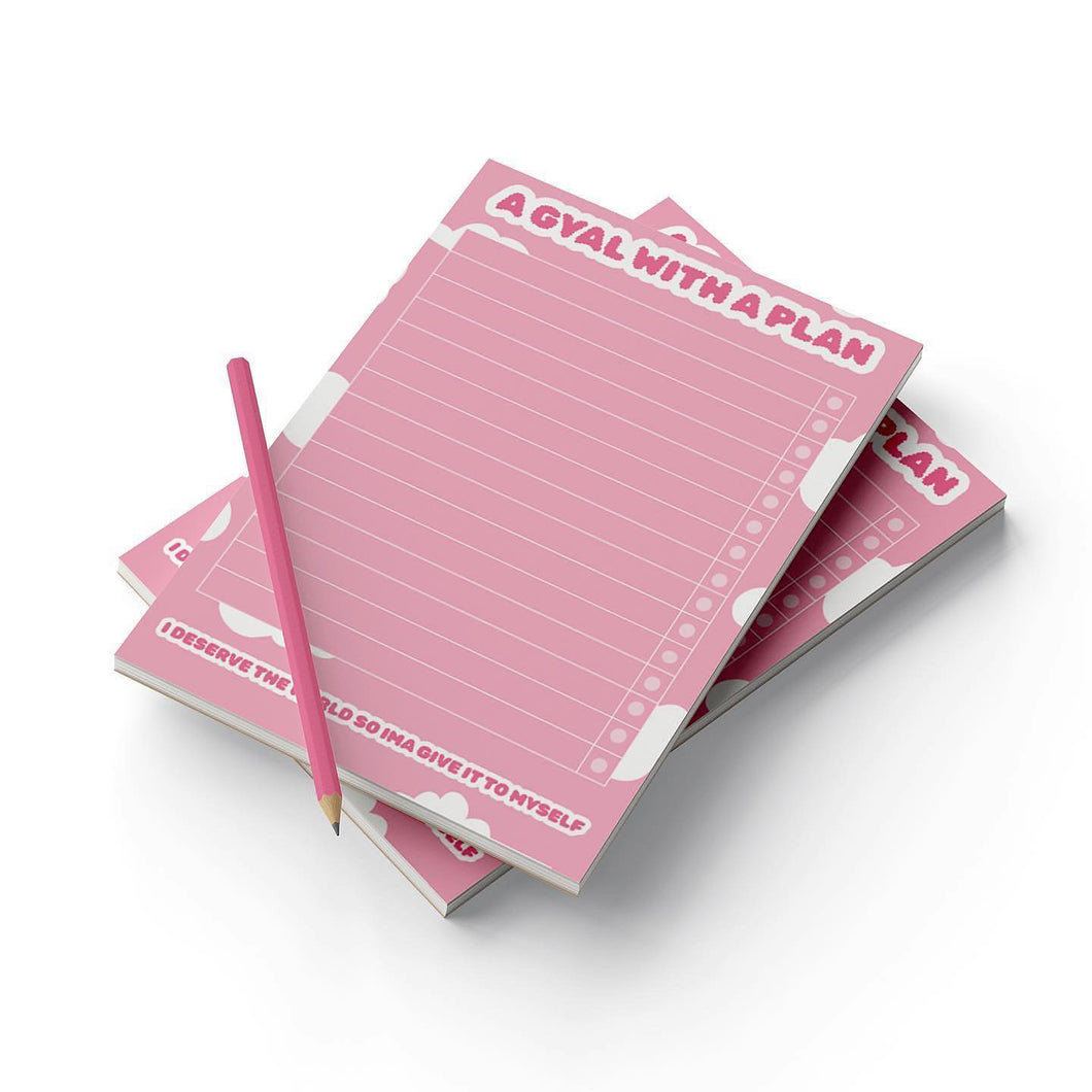 Gyal With A Plan Notepad - Pink