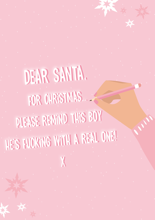 Dear Santa F*ckin With A Real One - Gift Tag