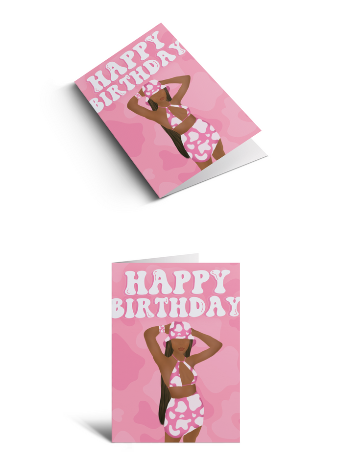 Happy Birthday  - Black Girl (Bold Text)