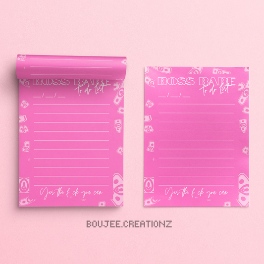 A5 Boss Babe To-do List - Pink